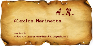 Alexics Marinetta névjegykártya